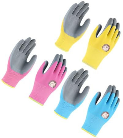 VANZACK 3paare Gartenhandschuhe Für Junge Mädchen Strapazierfähige Arbeitshandschuhe Für Gartenarbeit Und Haushalt Schnittfeste Handschuhe Zum Jäten Und Pflanzen