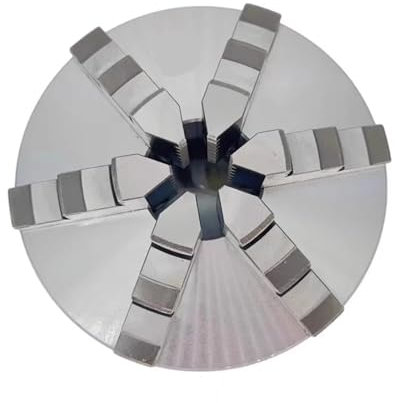 MUHM Drehfutter, 160 mm, selbstzentrierendes 6-Backen-Spannfutter mit einem Satz Innenbacken und einem Satz Außenbacken