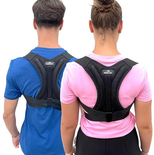 CLEAL.FIT Correcteur de posture dos homme-femme – Redresse dos naturellement – 3 barres de soutien dorsales pour soulager douleurs lombaires et épaules – Ceinture respirante, réglable et confortable