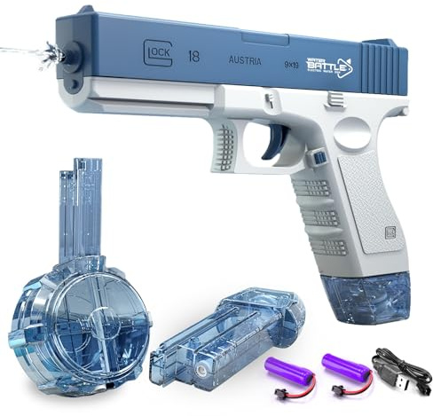 Pistola de Agua Eléctrica para Adultos y Niños, Pistolas de Agua Automáticas Recargables de hasta 32 Pies de Alcance 434 CC+58 CC de Alta Capacidad Piscina de Verano Playa Actividad al Aire Libre