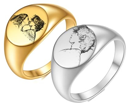 Personalisierten Foto Chinesisch Tierkreis Sternzeichen-Siegelring der Pear MamaPapa Benutzerdefinierte Tiere Konstellationsmuster Graviert Versprechen 12mm