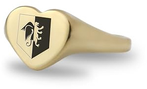 ANEMONE JEWELRY Heraldischer Siegelring mit Greif - Individueller Heraldischer Ring - Herzförmiger Ring - Frauen Wappenring - Familienring - Antiker Schmuck