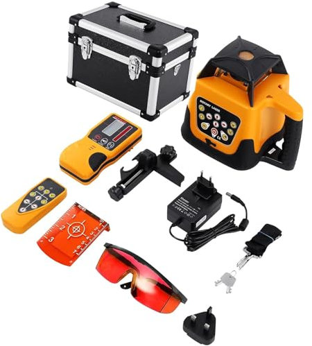 Niveau laser rotatif, Autonivelant Balayage Rotative 360° Verticale Horizontale Auto-Alignement 500 m IP54 Chantier Construction Décoration Intérieure,LivelloLaserRosso