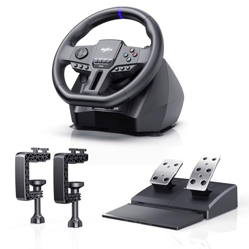 PXN V900 Gen2 Volant PC, Volant 270°/900° et Pédales avec Vibration, Volant pour PS4, Xbox One, Xbox Series X/S, PC, PS3, Switch