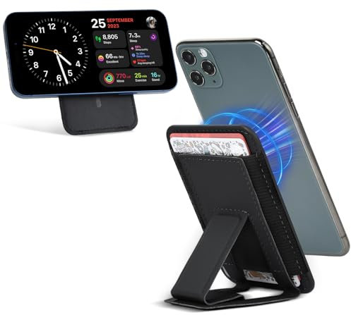 ELUTENG 2 Pièces Portefeuille Magnétique pour iPhone, Cuir Synthétique Porte Carte pour iPhone 17/16/15/14/13/12, Noir + Marron