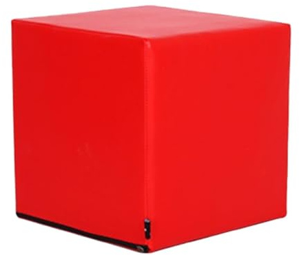 Pegciuho Würfelhocker, Quadratischer Ottoman, Weiche Sitzbank für Zuhause, Blockstuhl für Pilates Übungen, Ankleiden, Dehnen, Heim Fitnesss, Rot