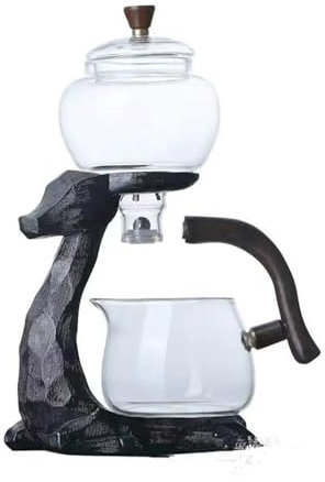 DYHWAC Juego de té semiautomático Lazy Man Kung Fu Tetera de Vidrio Olla Individual Hecha de Resistente al Calor Seguro de Usar