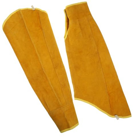 NUOBESTY Manguitos Soldador de Piel de Vaca Resistentes y Aislantes Térmicos para Protección en Soldadura, Fundas Protectoras Fuertes y Duraderas para Brazos