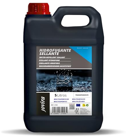 JOVIRA PINTURAS 5 L Sellador Impermeabilizante Transparente. Película impermeable, asilante, exterior e interior. Piedra natural, cemento, tejados, paredes, morteros, ladrillo, etc. (5 Litros)