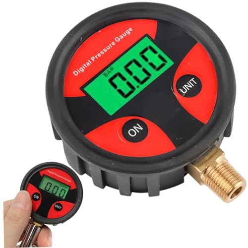 Portable Digital Air Pressure Gauge with LCD Display, 1/8″ NPT Thread, Accurate Tire & Air Pressure Tester for Car, Bike & Sports Equipment