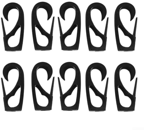 10 fibbie per corda elastica con clip in nylon per ancoraggio sicuro e sartiame su barche, canoe, accessori per sport acquatici