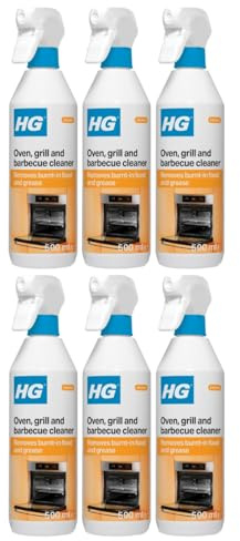HG Oven, Grill & Barbecue Cleaner Spray | Dissolves Baked-On Grease | 500ml (Pack of 6)