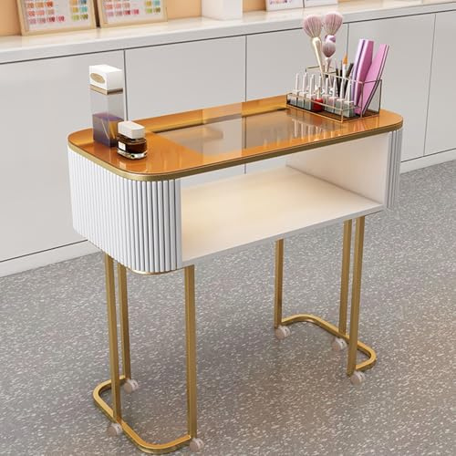 Maniküretisch Schreibtisch mit Ablagen - Moderne Nagelstation für Salon & Heimgebrauch, platzsparendes Design, ideal zum Schreiben & Lernen