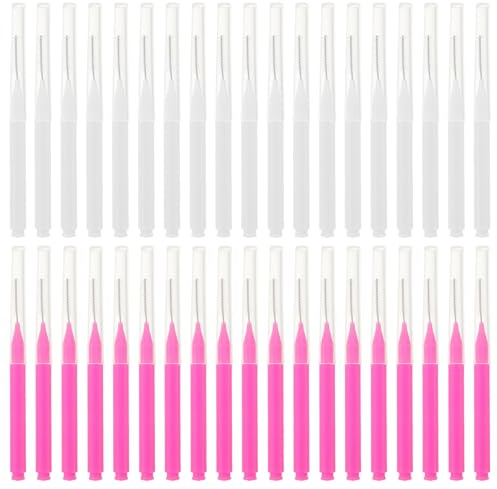 VICASKY Lot de 50 Brosses de Blanches et Roses pour Nettoyage de Pommeau, Brosses Douces Anti-calcaire, Déboucheurs de Petits Trous pour Salle de Bain et Entretien Ménager