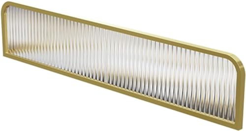 Divisorio divisorio da tavolo in vetro a righe per aree da pranzo, schermo basso, recinzione per piano di lavoro del ristorante (oro, 30 x 90 cm), soluzione elegante per la privacy