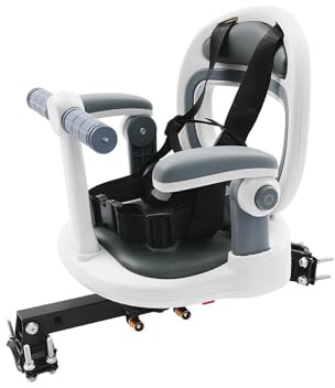 HUOMMGS Kindersitz Fahrrad Vorne Montierter für Kinder Von 6 Monaten Bis 8 Jahren Fahrrad Kindersitz mit Verstellbar Armlehnen & 360° Sitz Kindersitzfahrrad Fahrradkindersitz (Weiß)