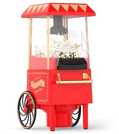 GiantexUK Popcorn Maker, 1200W Hot Air Popcorn Machine | with Detachable Cover, One Touch Control, Oil-Free Easy to Clean Popcorn Popper for Parties Movie Nights