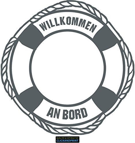CLICKANDPRINT Aufkleber » Rettungsring, 20x19,9cm, Eisengrau • Dekoaufkleber/Autoaufkleber/Sticker/Decal/Vinyl