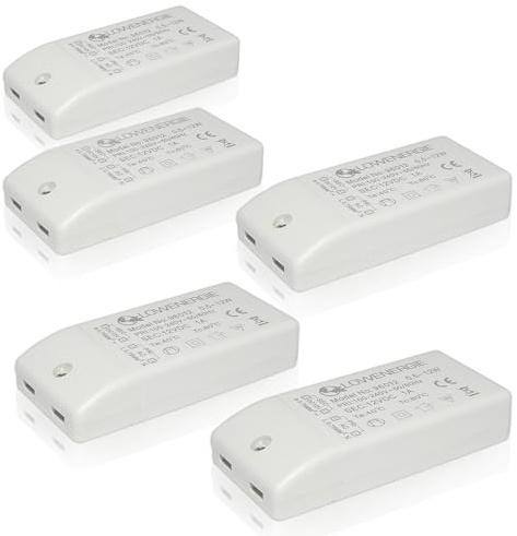 LOWENERGIE LED Driver Power Supply Transformer, 12w 240V - DC 12V, for Light Strips, LED Bulbs and Ring Doorbell (5)
