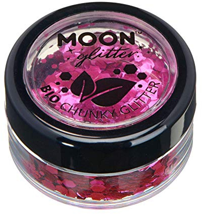 Biologisch abbaubarer Öko-Glitter von Moon Glitter - 100% kosmetischer Bio-Glitter für Gesicht, Körper, Nägel, Haare und Lippen - 3g - Rosa