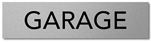 Interluxe Türschild Garage 200x50mm großes Robustes Aluminium-Schild, selbstklebend für Haus, Wohnung, Tiefgarage im Hotel, Ferienhaus und Appartement