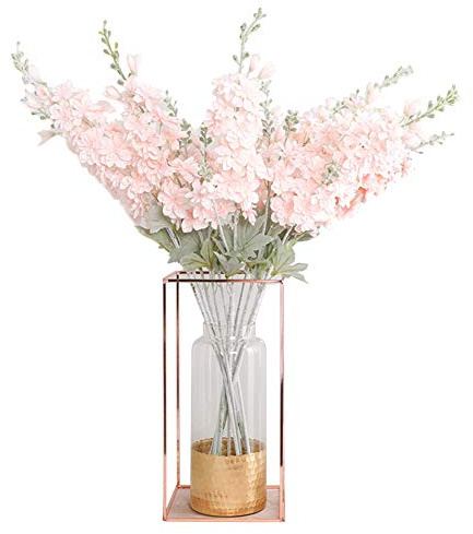 Amorar 5 Pack Artificial Delphinium Flowers DIY Artificial Plants Flowers Bouquet Decor for Home Garden Party Wedding