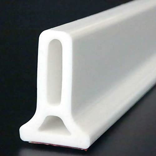 Adoture Barrière de douche pliable et système de rétention pour barrage d'eau et maintient l'eau à l'intérieur du seuil (Blanc, 2 M)