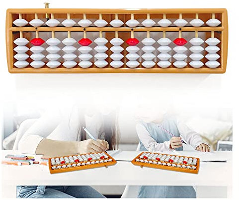 OHYER 13 Ziffern Soroban Abacus Kunststoff Arithmetik Soroban Grundschule Abakus Abakus für Arithmetik und Zählen mit Reset-Knopf Berechnung Werkzeug für Mathematical für Büro Schule Zuhause