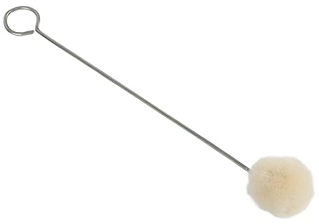 50 Pack Wool Brush, Soft Wool Daubers Leather Dye Tool Easy DIY Craft Dyeing Applicator Brush Long Handle Dye Wool Balls Brush with Rings for Leather Craft