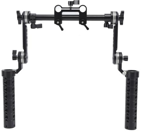 15mm Rosette Handle Set Shoulder Rig Handle Kit, Dual Hand Grips, Adjustable, Quick Installation, Versatile Expansion for DSLR Video Camera Shoulder Mount Rigs