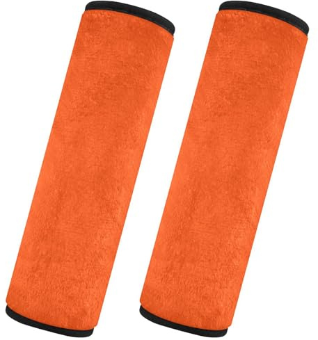 Foiosoh Juego de 2 almohadillas suaves para cinturón de seguridad de coche, fundas suaves para correa de hombro, mochila, correa de hombro, accesorios de coche para mujeres, hombres, niños, M, naranja
