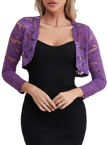 Fuinloth Bolero Elegant Spets Shrug Festlig Bröllop Sommar Kort Dam