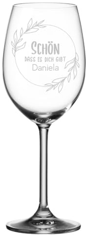 polar-effekt Leonardo Weißweinglas 460 ml mit personalisierter Gravur - Weinglas mit Namen - ideal als Geburtstagsgeschenk - Weinkelch für Rose, Sekt und Aperitif