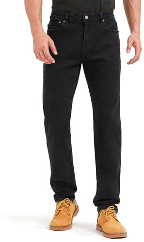 Zylioo 38,36,34 innersöm höga jeans för män, extra långa slim fit stretchjeans, hög storlek denim med 5-fickor, Svart, 36W / 36L extra tall