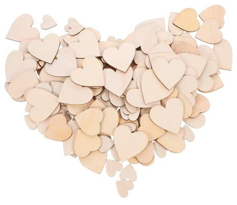 DIYEAH 200stücke Holzherzen Dekoration Blanko Holzherz Zuschnitte Für Diy Bastelprojekte Hochzeit Und Valentinstag Für Kreative Ideen Und Geschenkanhänger