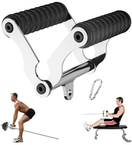 T-Bar Row Griff für Langhantelstange, T-Stange Row Landmine-Griff, 2 in 1 Rudergriff mit Schlaufen Befestigung für Kabelmaschinen, V-Griff Hantelstangen für Rücken Muskel Training