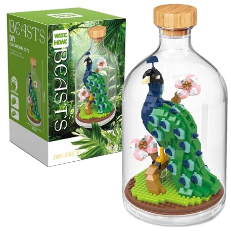 NVOSIYU Pfau Mini Bausteine Set, Kreative Tier-Figuren Bauspielzeug für Erwachsene, Klemmbausteine Tiere Vogel Sammlung Geschenk für Frauen, Männer