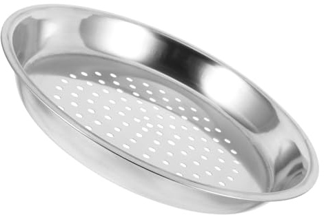 Vaporera de Arroz de Acero Inoxidable, Bandeja 30cm para Cocina | Bandeja Gruesa y Profunda, Diseño Compacto Rejilla Pequeña, Uso Doméstico para Bollos y Verduras