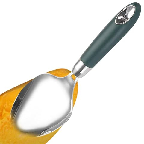 Cuillère à mangue en acier inoxydable et coupeur de fruits multifonctionnel - slicer de mangue professionnel, éplucheur et coupe de noyau pour pastèque, melon, etc. - ustensiles de cuisine pour