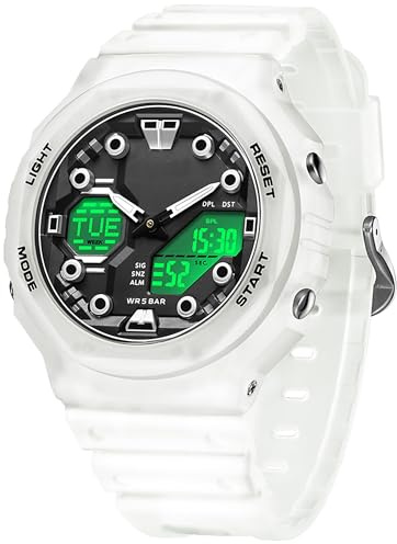 findtime Uhren für Herren Damen Teenager Studenten, Bunte Sport Analog Digital Armbanduhr Wasserdicht mit Weltzeit Alarm Countdown Stoppuhr Robuste Outdoor
