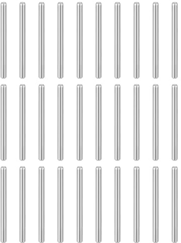 sourcing map 100pcs Dowel Pins M2(2mm) x 28mm 304 Stainless Steel Cylindrical Shelf Support Peg Pin Rod Fasten Elements for Metal Devices Wood Furniture DIY Installation, Silver