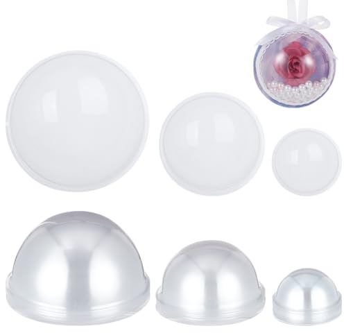 OLYCRAFT 40 piezas 3 tamaños cúpula de bola de pasillo cúpulas de plástico transparente portacaramelos cúpulas de coctelera de plástico transparente coctelera fabricación de tarjetas artesanías de