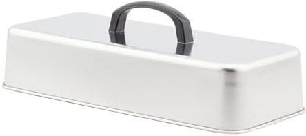 Milageto Couvercle Rectangulaire en Acier Inoxydable 201, Dôme Culinaire Multifonction avec Poignée Anti-Chaleur, Couvercle Culinaire Anti-Éclaboussures, Cloche pour Burger/Fromage, 33X14.5X6.8cm