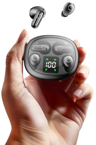 Xmenha Deux Paires de Mini Petits Ecouteurs Bluetooth pour Sommeil 5.4 écouteurs sans Fil Oreillette Invisible Sommeil Waterproof étanche Sport Double ecouteurs Petite Oreille