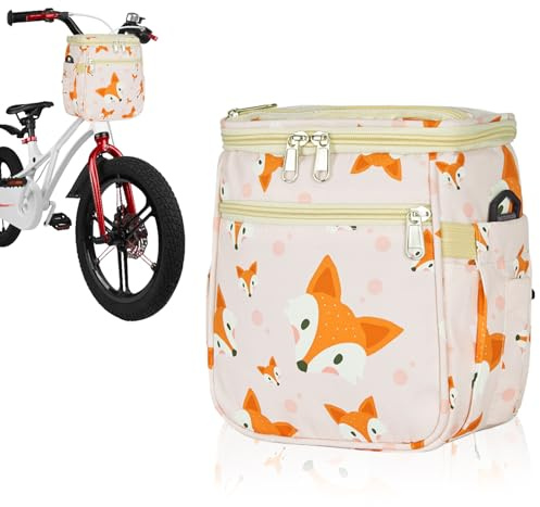 Zyluniy Sacoche de guidon pour enfant avec housse étanche avec bandoulière - Panier de vélo pour tricycle pour enfants - Pour la plupart des vélos d'enfants, des draisies, des poussettes pour bébé