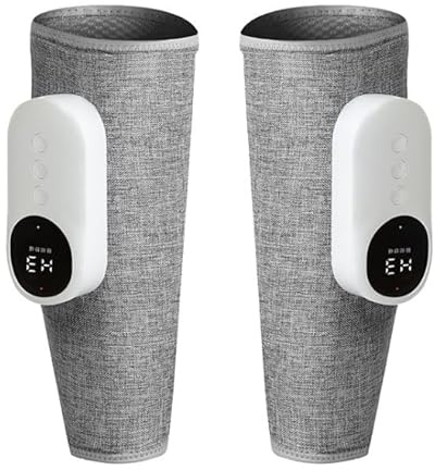 Minasa - Multifunktionaler Massagegerät für schmerzfreie und vitale Beine kabelloses Wadenmassagegerät für alle Wadenumfänge (Grau,2x Massagegerät)