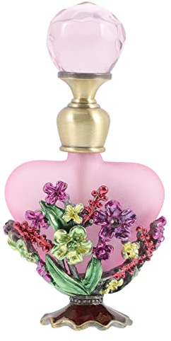 DECORNIJIA Flacon de Parfum Vide Vintage 5ml en Verre Émaillé Couleur Violet Parfumé, Rechargeable pour Huiles Essentielles et Aromathérapie, Flacon Décoratif Rétro pour Maison et Voyage