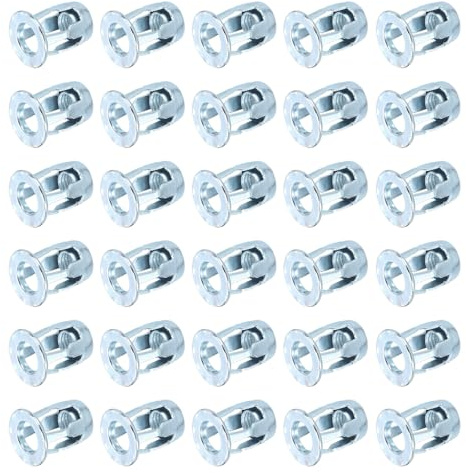 uxcell 30Pcs M8x21mm Jack Nuts, Carbon Steel Zinc Finish Threaded Insert Petal Nuts, Multi-Grip Expansion Rivet Nut Fasteners for Hollow Wall Iron Skin Line Use in Thin Soft Wall, Silver