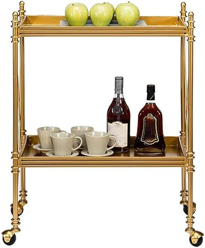 Multifunktionaler Dessertwagen, modern, minimalistisch, Kücheninsel, tragbarer Eisen-Barwagen mit Rädern für Wohnzimmer und Esszimmer