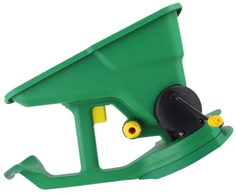 GALPADA Épandeur de Semences Manuel Portatif pour Jardinage, Semoir à Manivelle Réglable, Outil de Semis Portable Vert, Épandeur D'engrais pour Pelouse et Potager